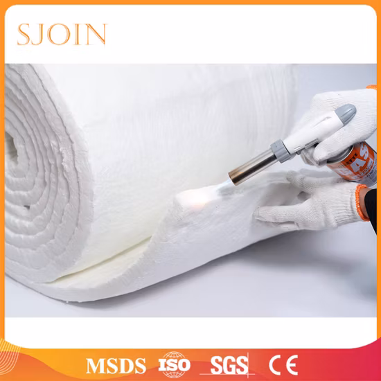 Теплоизоляция печи из алюминиевой фольги Огнеупорное шерстяное керамическое волокно Противопожарное одеяло